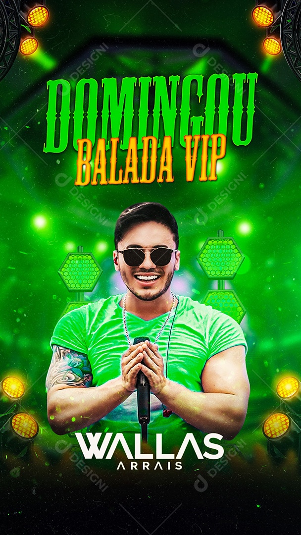 Story Domingou Balada Vip Flyer Wallas Arrais Social Media PSD Editável