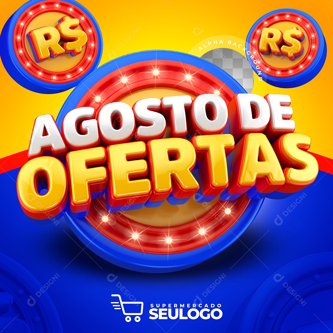 Agosto de Ofertas Composição PSD