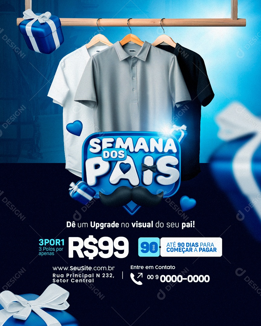 Campanha Publicitária Do Dia Dos Pais Semana Dos Pais Social Media PSD Editável