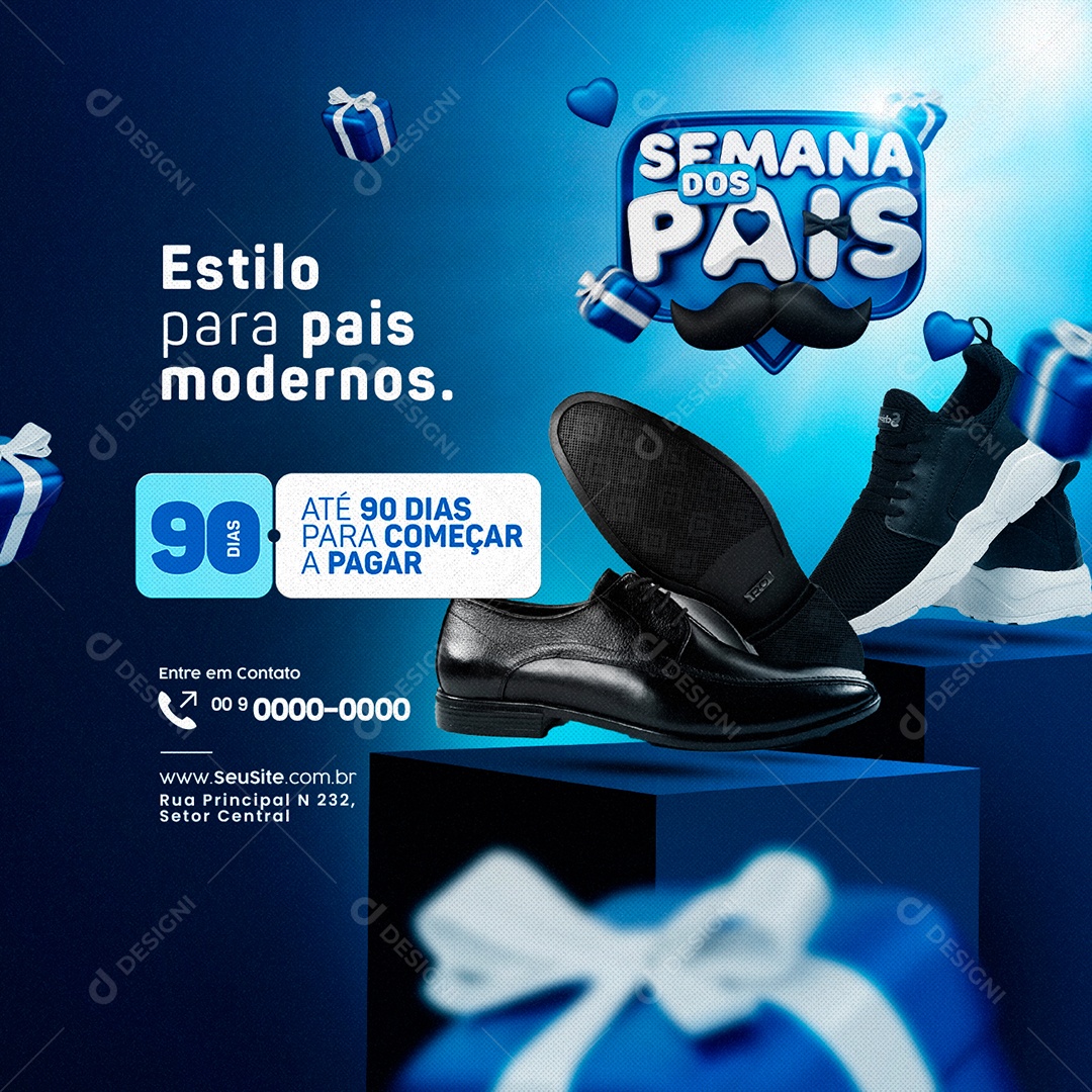 Campanha Publicitária Do Dia Dos Pais Estilo Para Pais Modernos Social Media PSD Editável