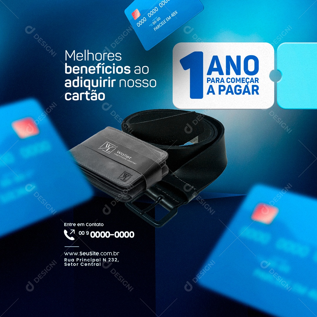 Campanha Publicitária Do Dia Dos Pais Melhores Benefícios Ao Adquirir Nosso Cartão Social Media PSD Editável