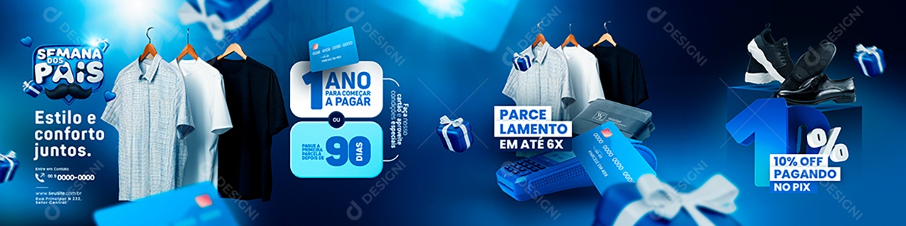 Campanha Publicitária Do Dia Dos Pais Semana Dos Pais Carrossel Social Media PSD Editável