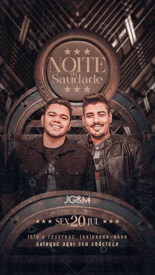 Social Media Flyer Story Noite Da Saudade PSD Editável