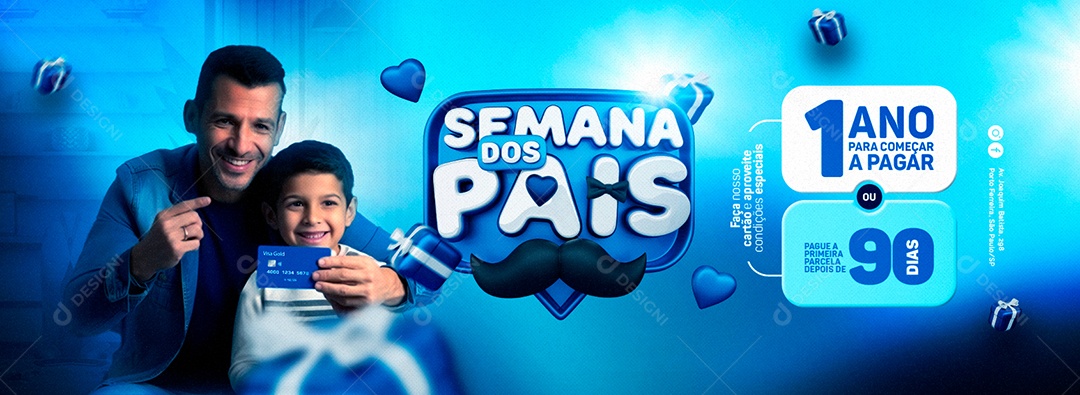 Campanha Publicitária Do Dia Dos Pais Web Banner Social Media PSD Editável