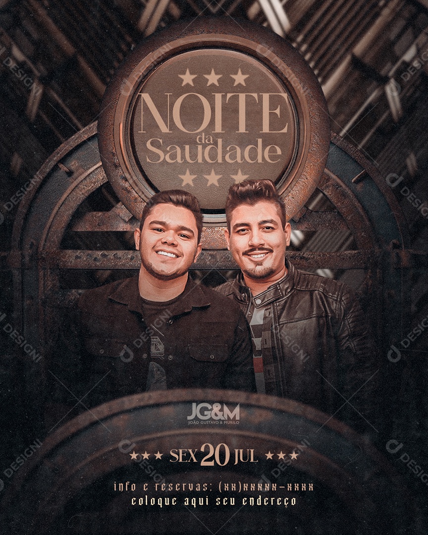 Social Media Flyer Feed Noite Da Saudade PSD Editável
