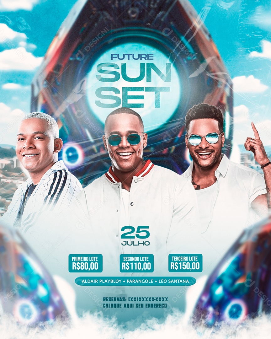 Flyer Feed Future Sunset Social Media PSD Editável