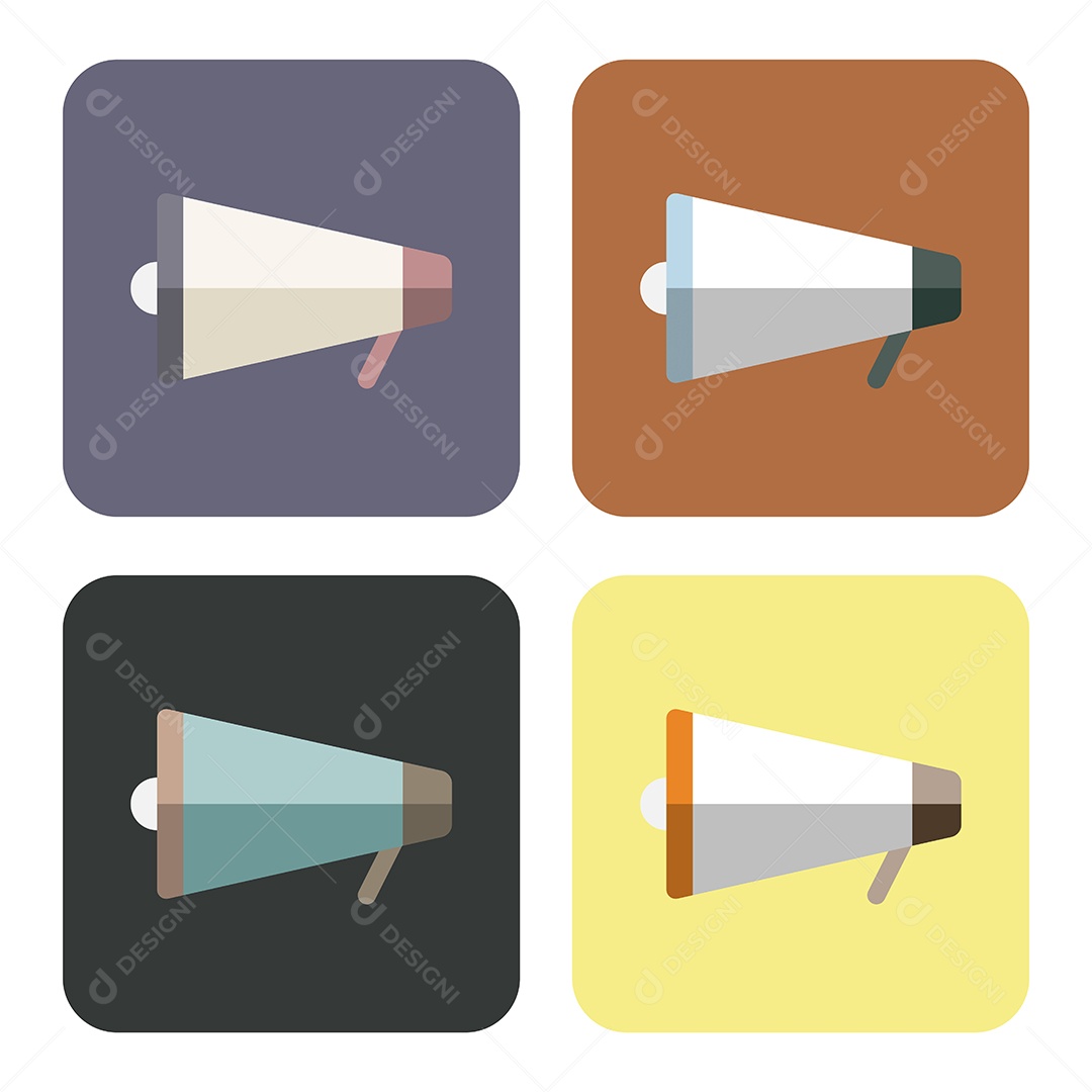 Conjunto De Mega Fone  Ilustração Vetor EPS