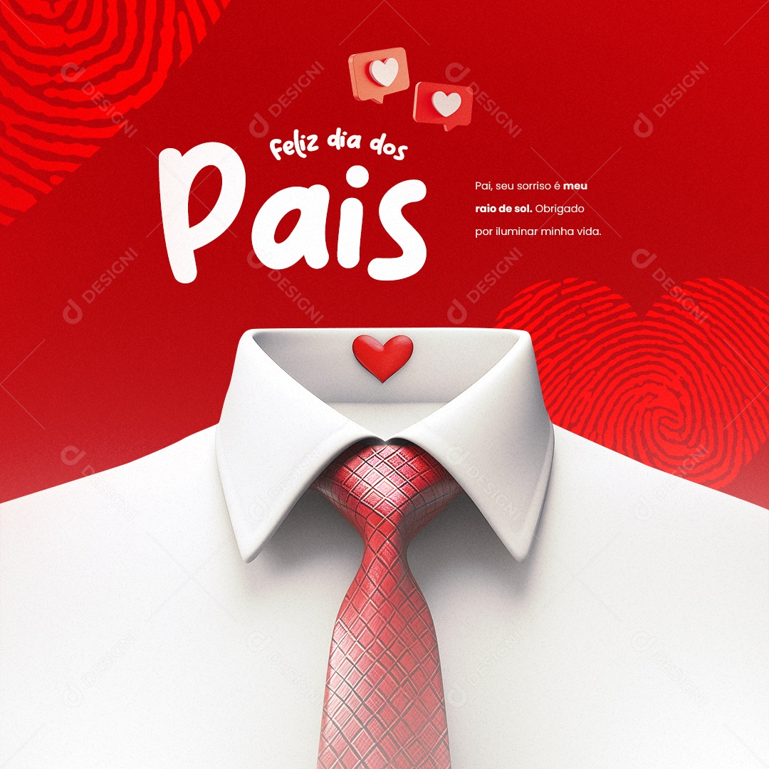 Obrigado Por Iluminar Minha Vida Feliz Dia Dos Pais Social Media PSD Editável