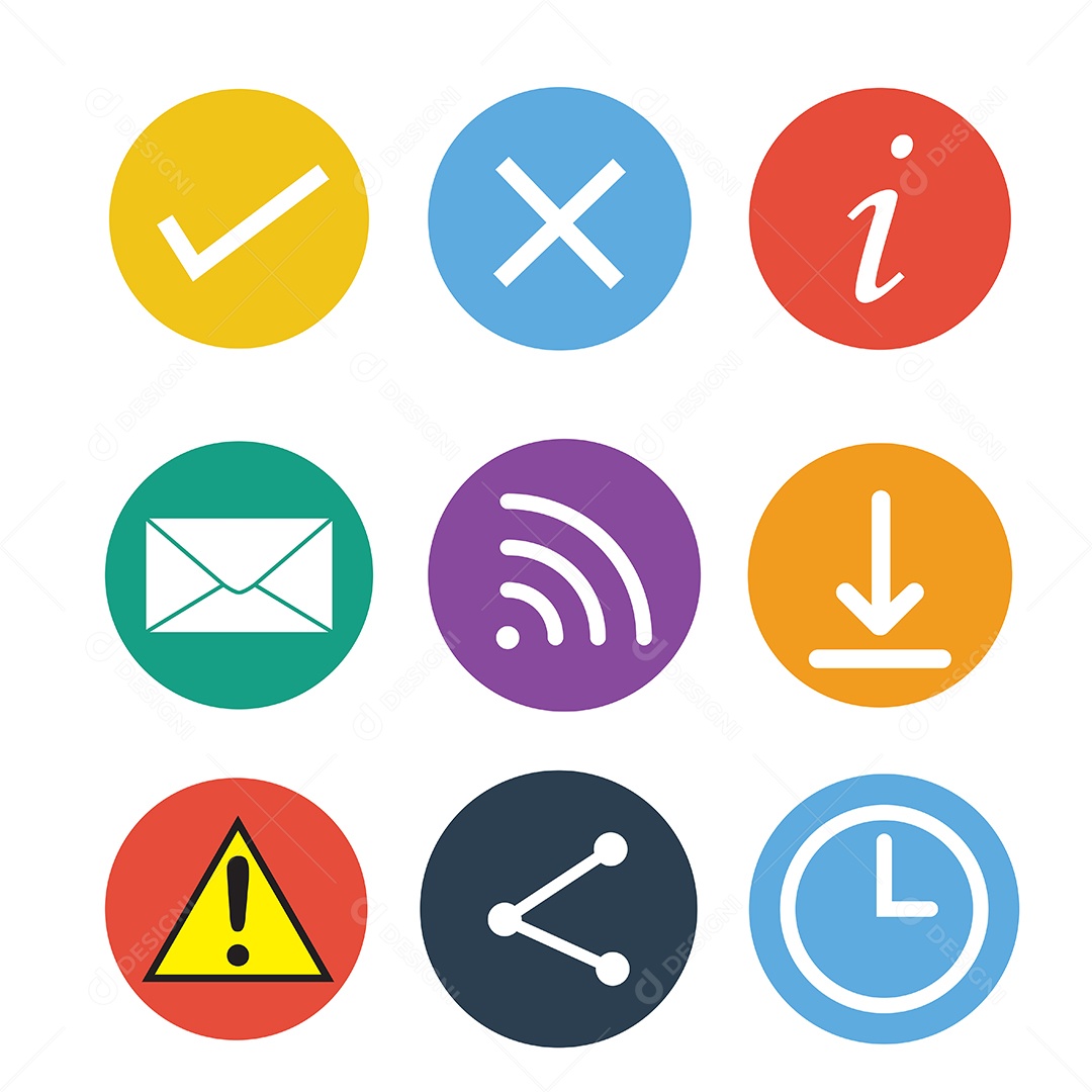 Conjuntos De Ícones De Aplicativos De Celular Ilustrado Vetor EPS