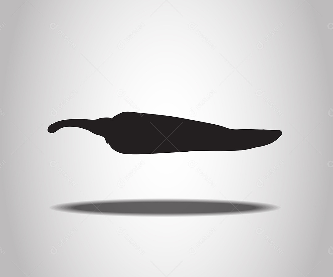 Conjunto De Silhueta De Pimentão Ilustração Vetor EPS