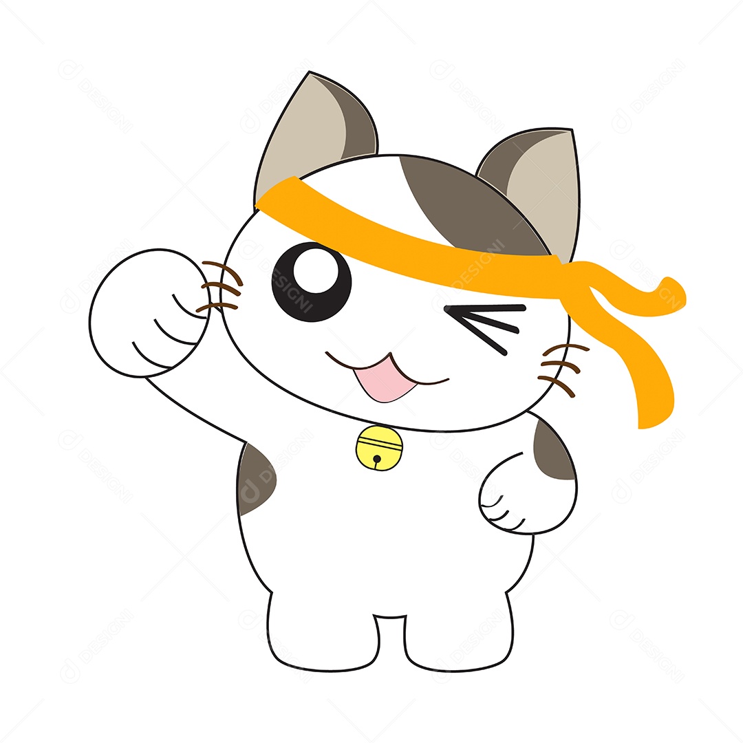 Gato Fofo Com Expressões Personagem Ilustração Vetor EPS
