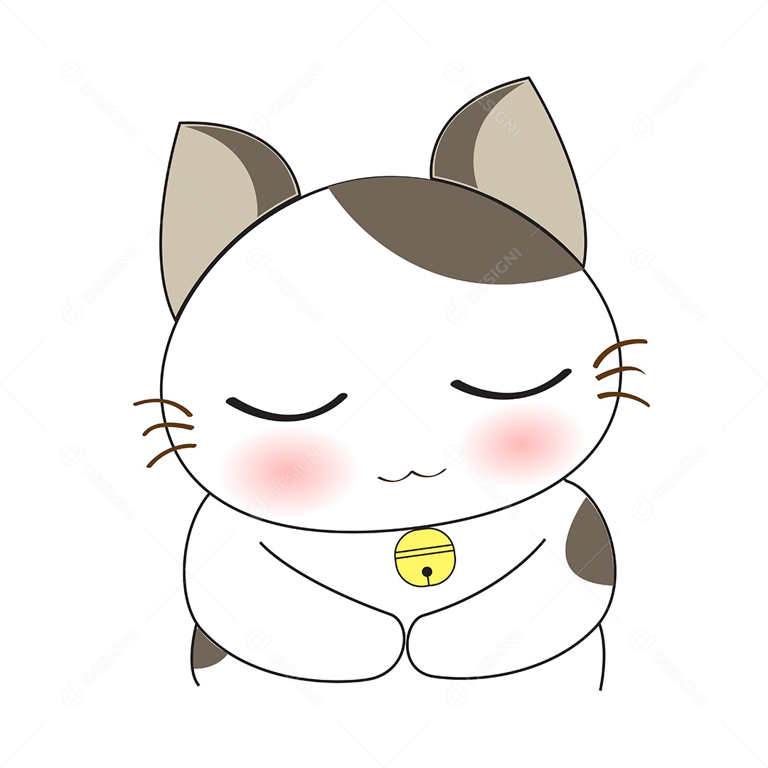 Gato Fofo Com Expressões Personagem Ilustração Vetor EPS