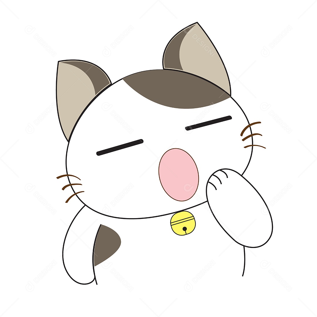 Gato Fofo Com Expressões Personagem Ilustração Vetor EPS