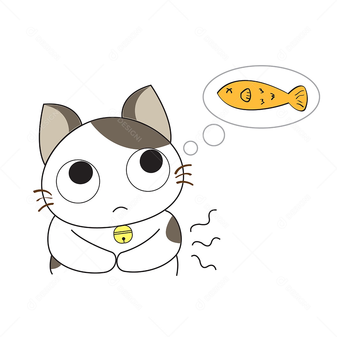 Gato Fofo Com Expressões Personagem Ilustração Vetor EPS