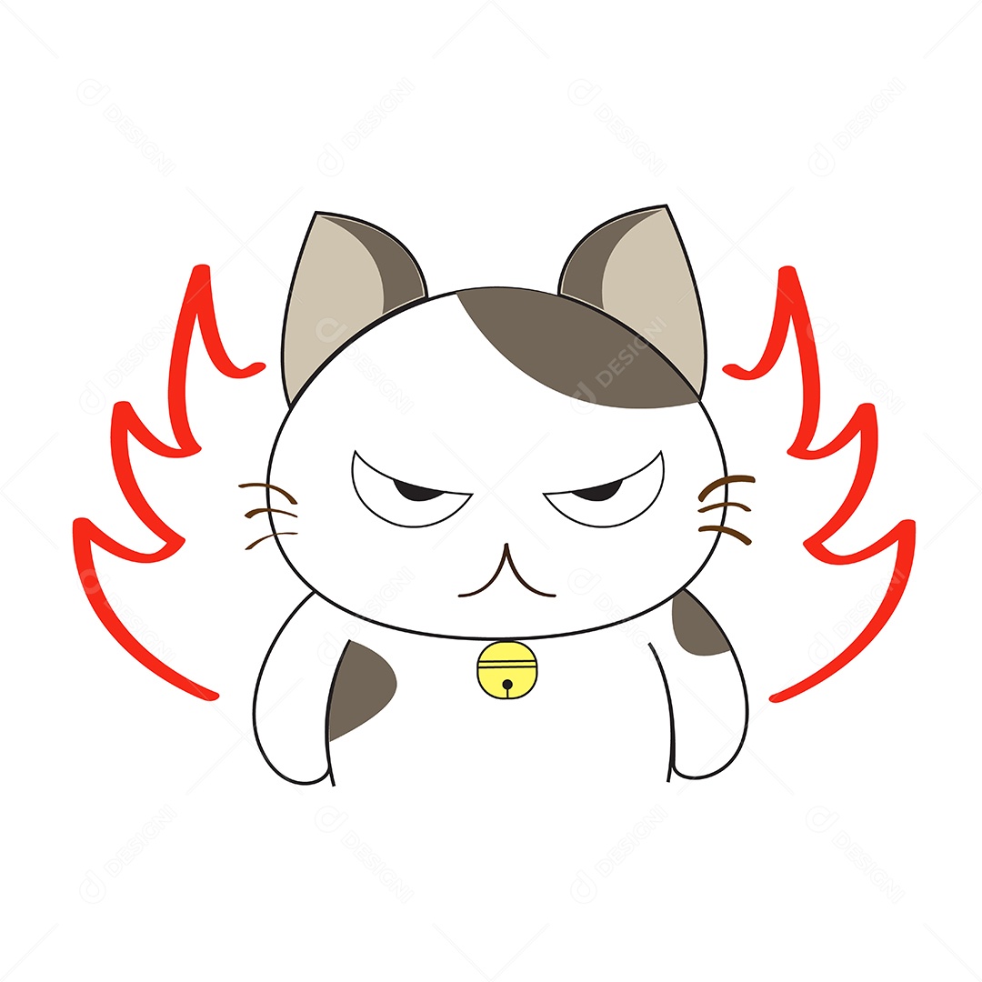 Gato Fofo Com Expressões Personagem Ilustração Vetor EPS