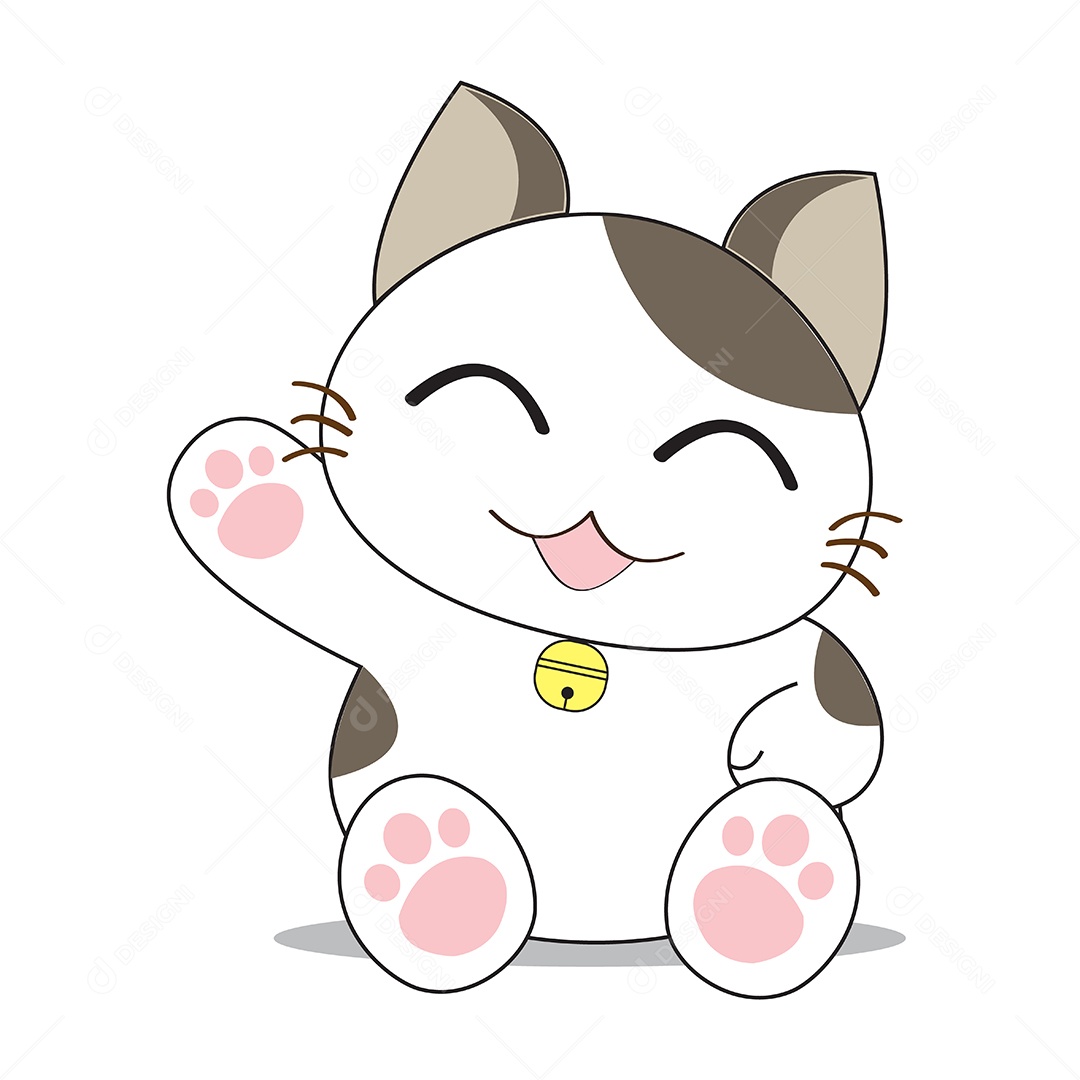 Gato Fofo Personagem Ilustração Vetor EPS