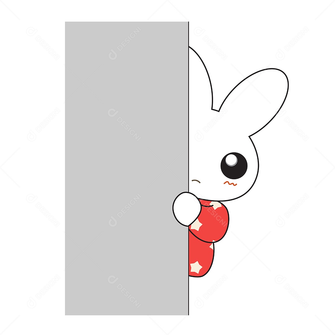 Coelhinha De Vestido Rosa Escondida Ilustração Vetor EPS