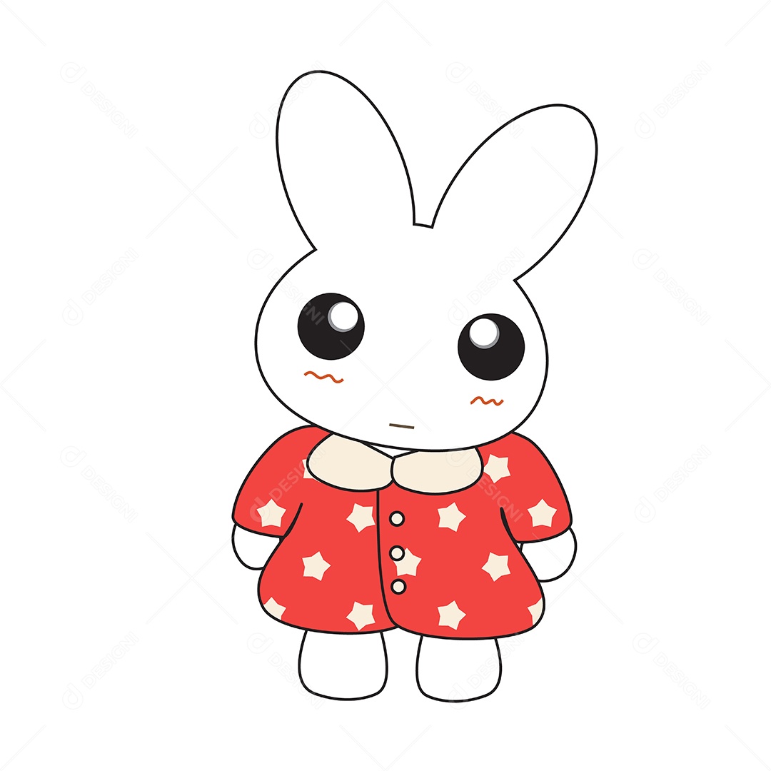 Coelhinha De Vestido Rosa Ilustração Vetor EPS