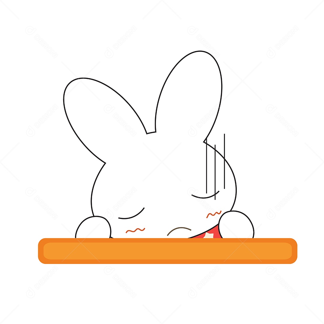 Coelhinha De Vestido Rosa Dormindo Ilustração Vetor EPS