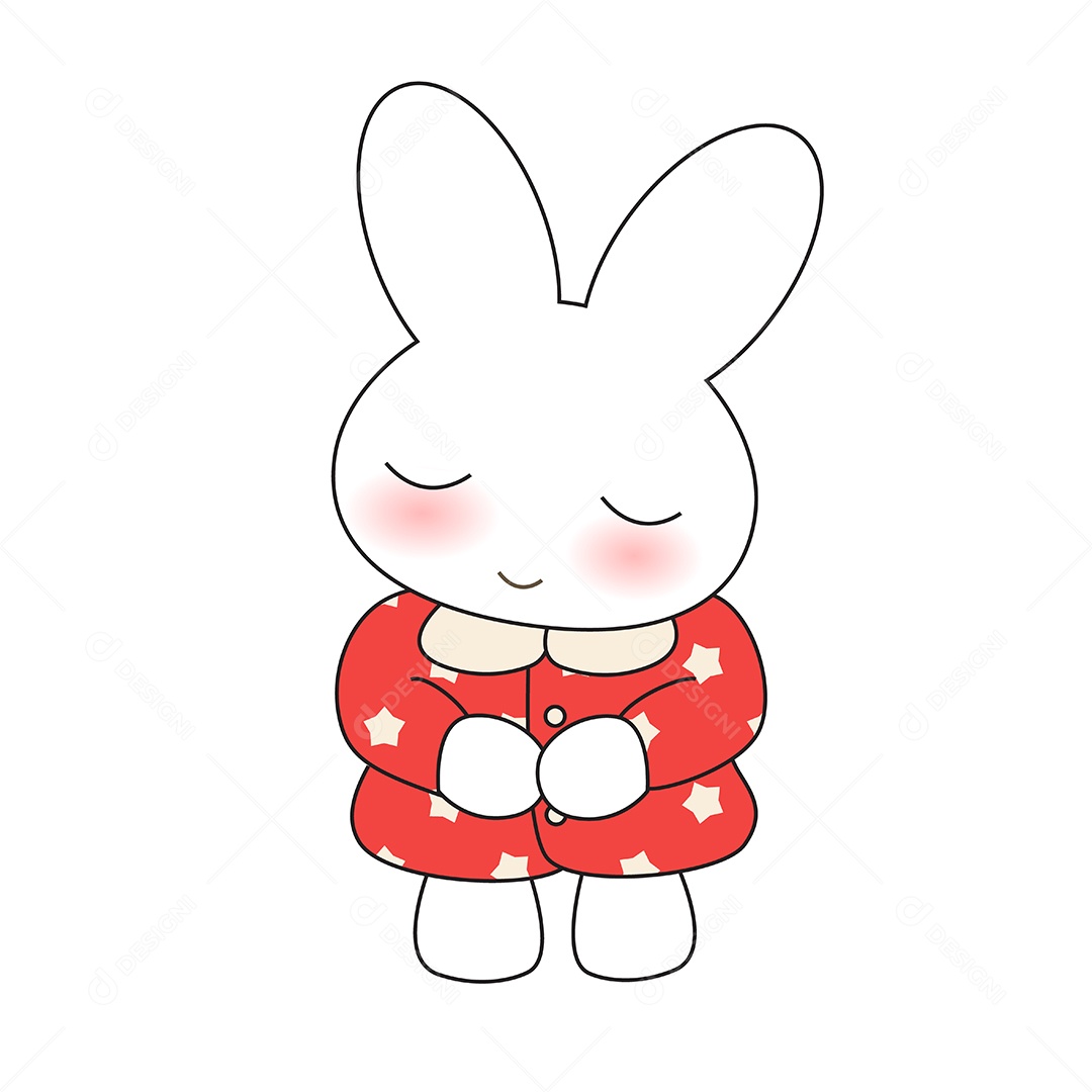 Coelhinha De Vestido Rosa Ilustração Vetor EPS