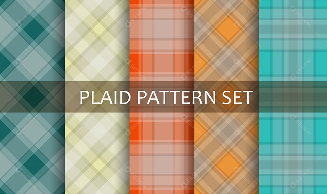 Conjuntos De Padrões De Xadrez Ilustração Vetor EPS