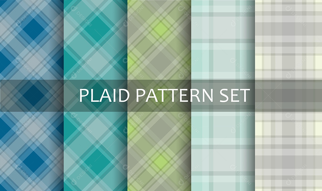 Conjuntos De Padrões De Xadrez Ilustração Vetor EPS