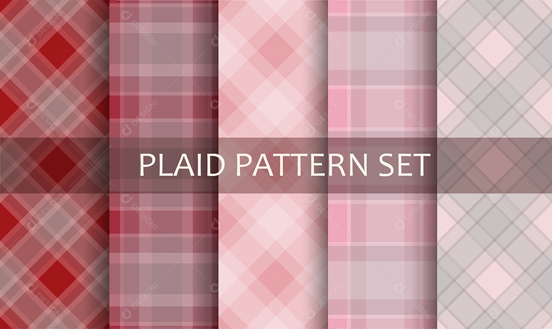 Conjuntos De Padrões De Xadrez Ilustração Vetor EPS