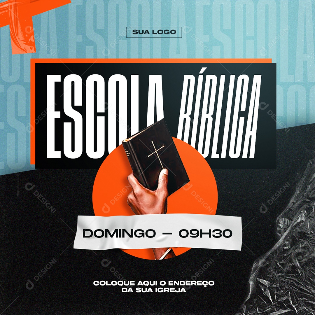 Escola Bíblica Domingo Social Media PSD Editável