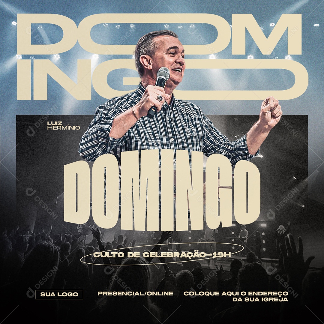 Social Media Feed Domingo Culto De Celebra PSD Editável