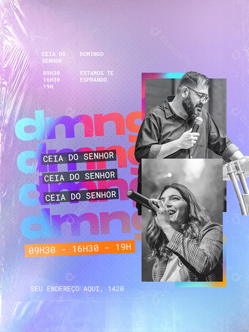 Social Media Flyer Domingo Ceia Do Senhor PSD Editável