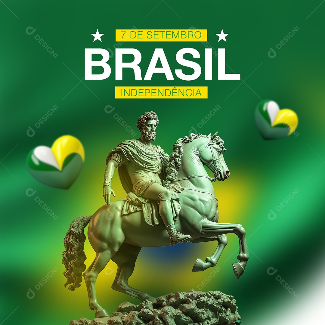 7 de Setembro Brasil Independência do Brasil Social Media PSD Editável