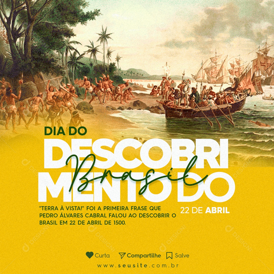Dia do Descobrimento do Brasil Social Media PSD Editável