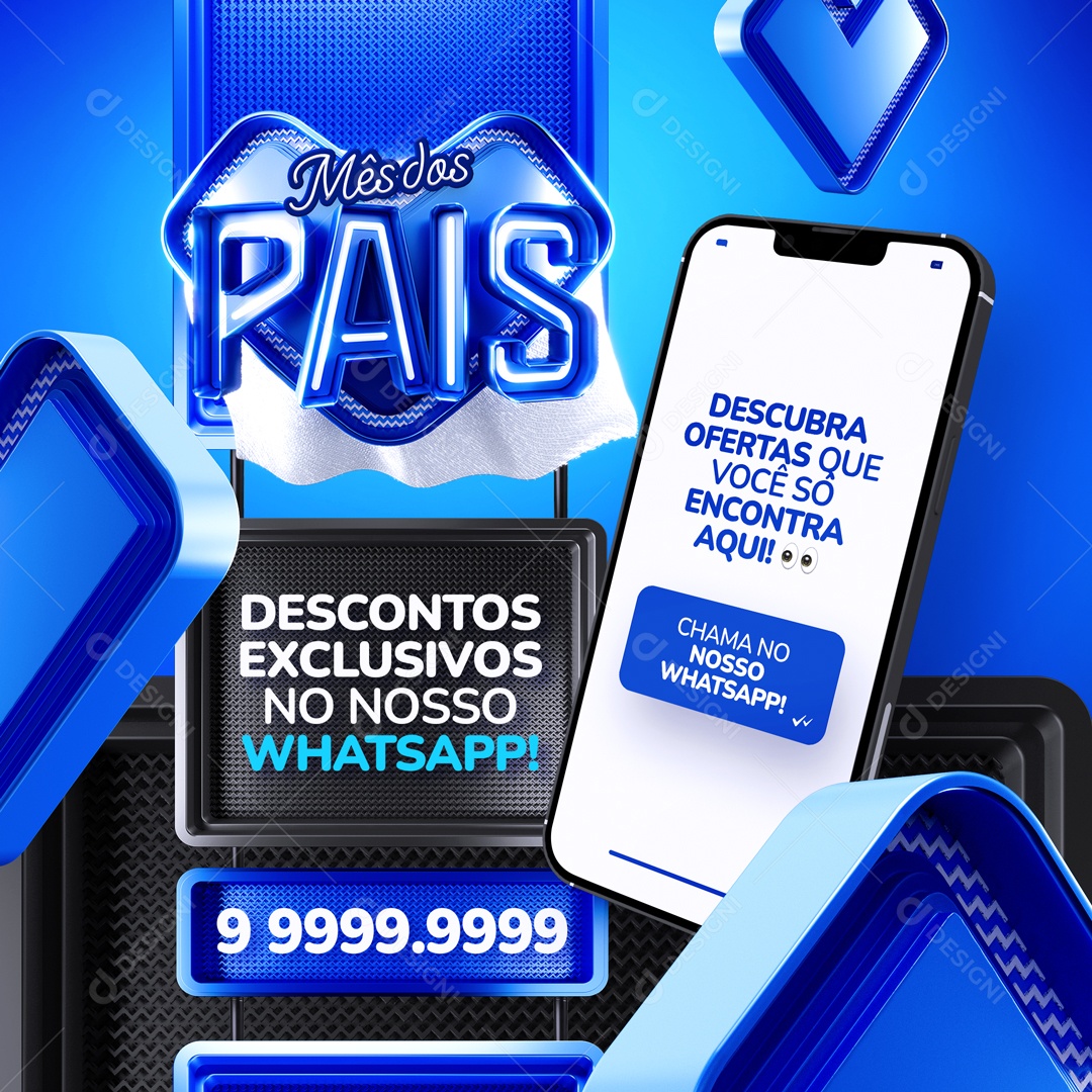 Mês Dos Pais Descontos Exclusivos Social Media PSD Editável