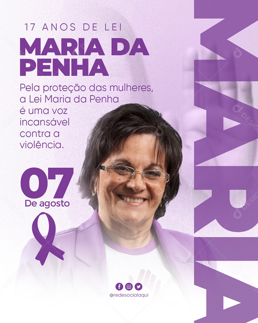 Social Media Story 17 Anos De Lei Maria Da Penha PSD Editável