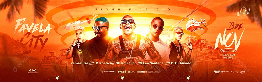 Social Media Flyer Carrossel Favela City PSD Editável