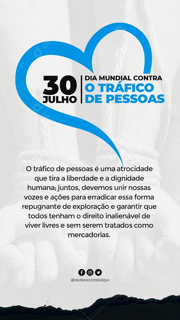 Story Dia Mundial Contra o Trafico De Pessoas 30 De Julho Social Media PSD Editável