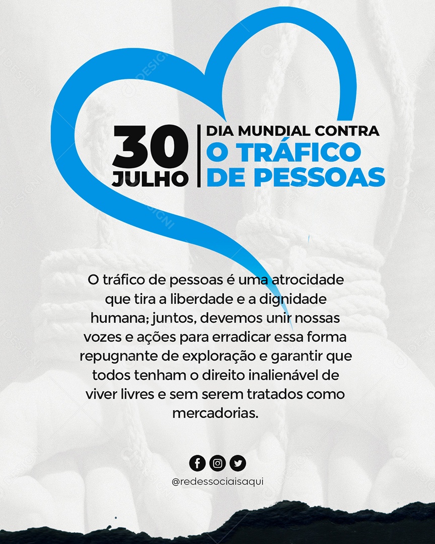 Feed Dia Mundial Contra o Trafico De Pessoas 30 De Julho Social Media PSD Editável