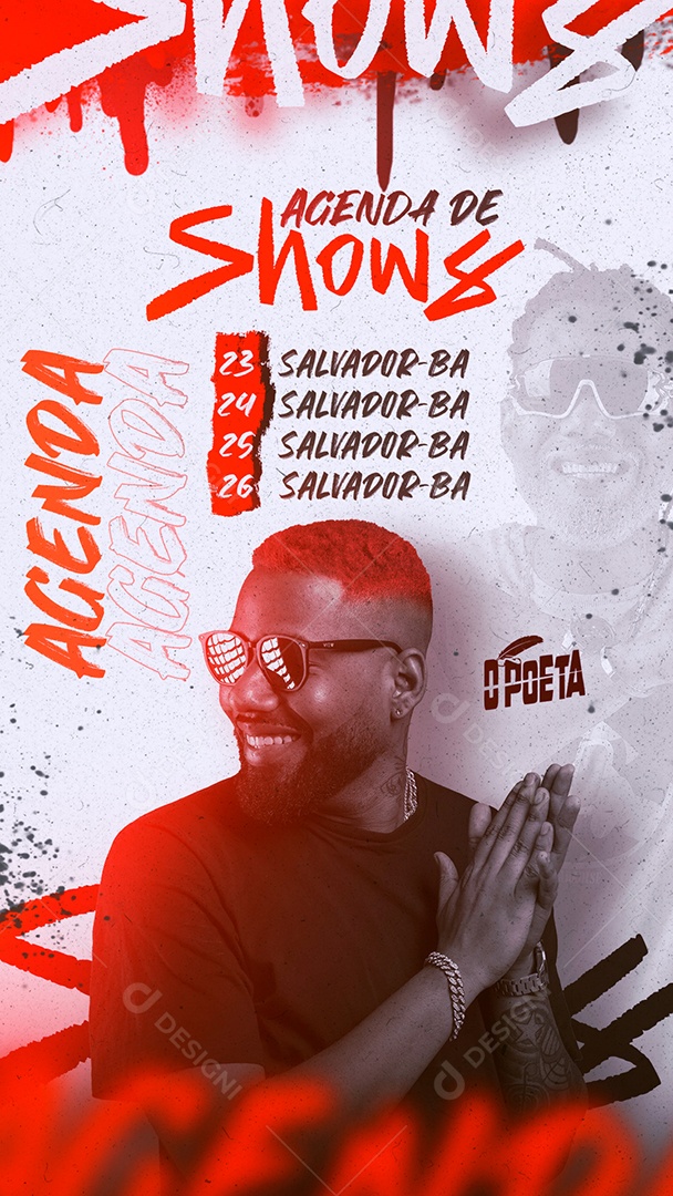 Social Media Feed Agenda De Shows O Poeta PSD Editável