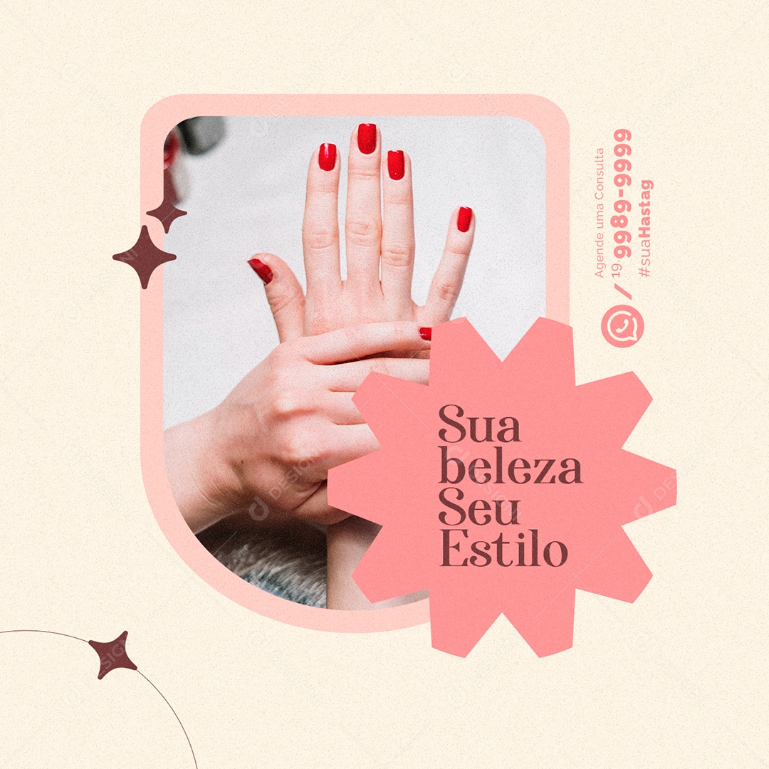 Sua Beleza Seu Estilo Clínica Estética Social Media PSD Editável