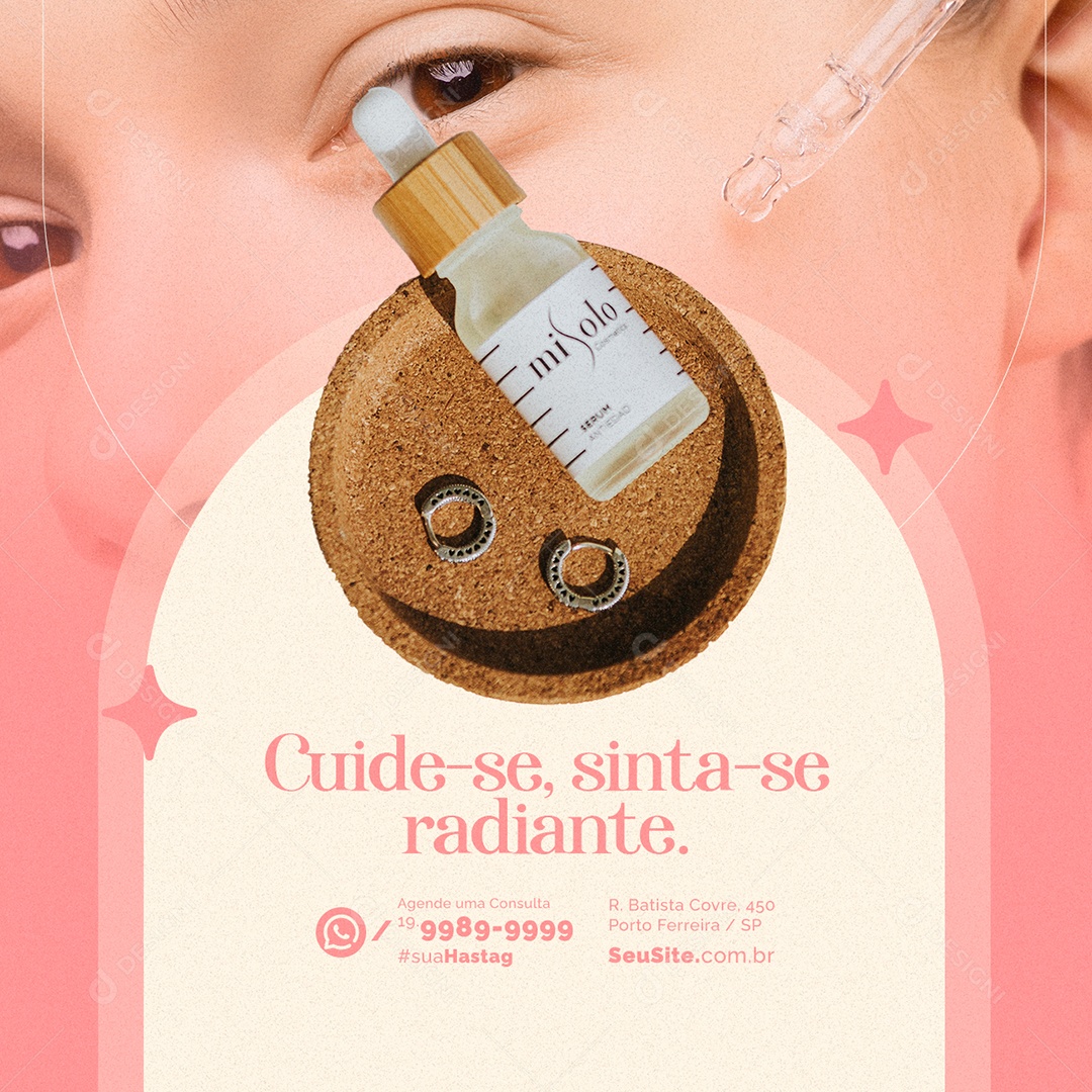 Cuide-Se Sinta-Se Radiante Clínica Estética Social Media PSD Editável