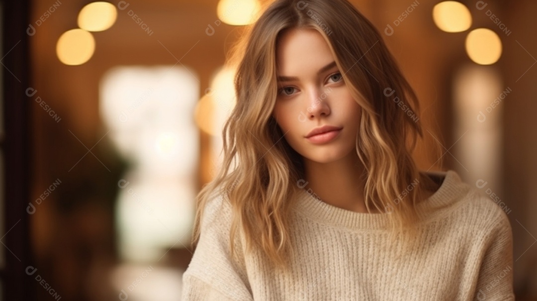 Linda garota jovem loira