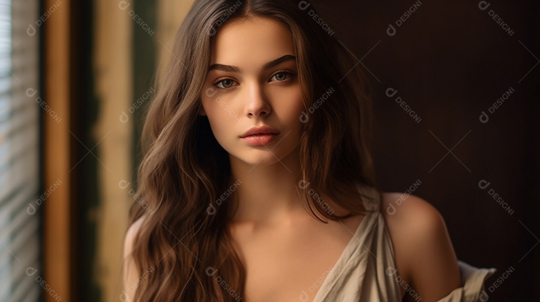 Linda mulher sorridente atraente