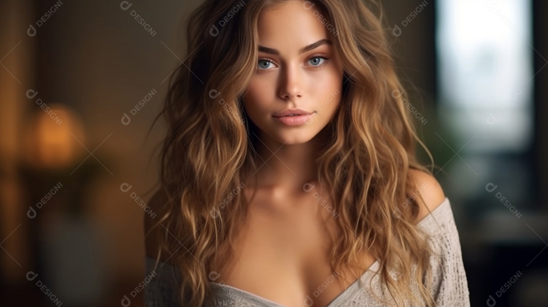 Linda mulher sorridente atraente