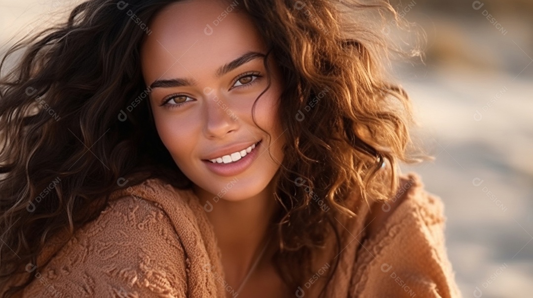 Linda mulher sorridente atraente