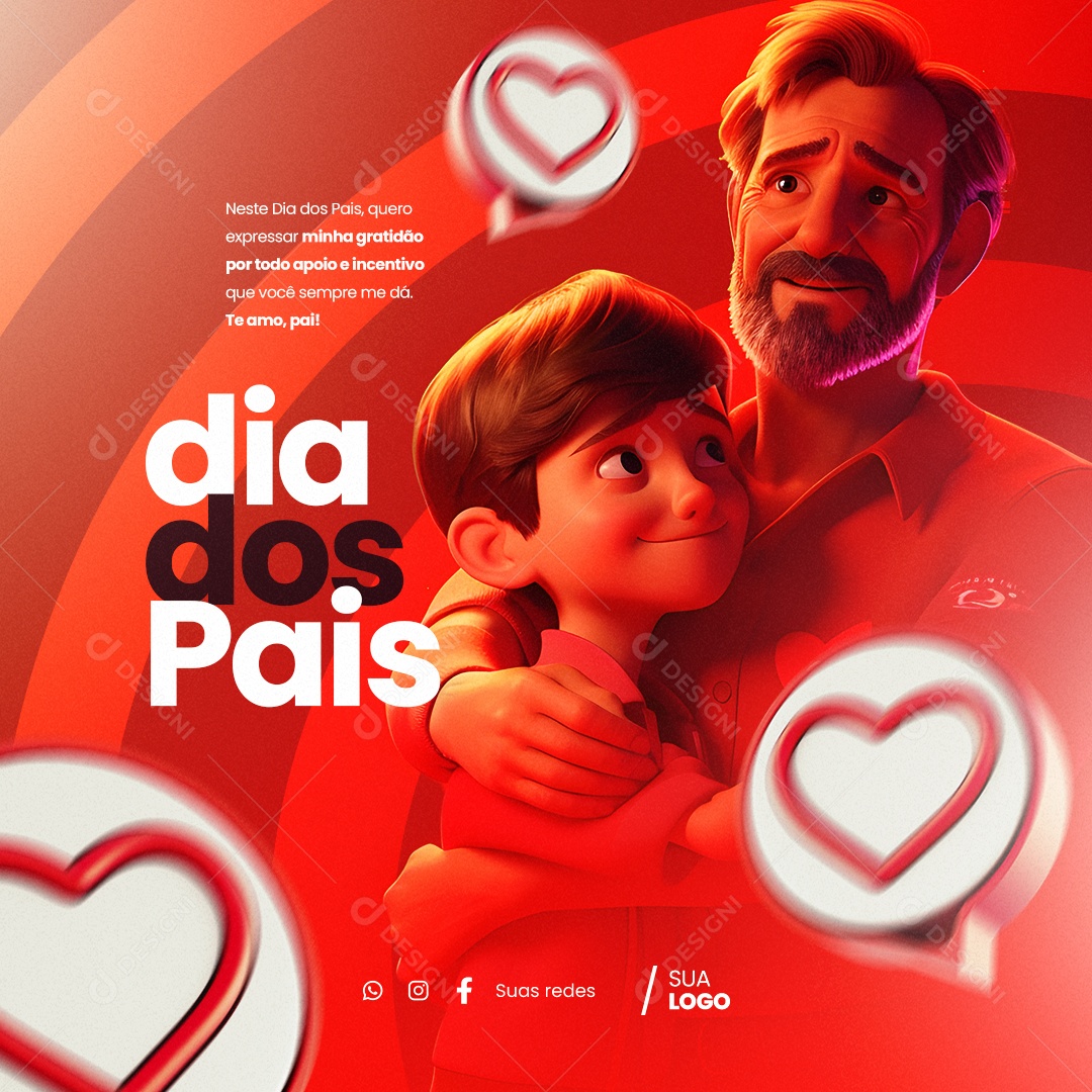 Dia Dos Pais Quero Expressar Minha Gratidão Social Media PSD Editável