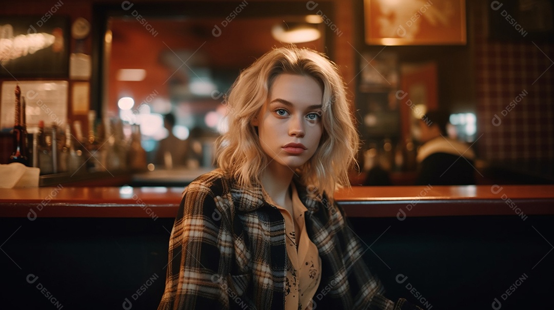 Linda jovem loira atraente