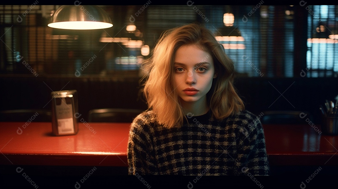 Linda jovem loira atraente