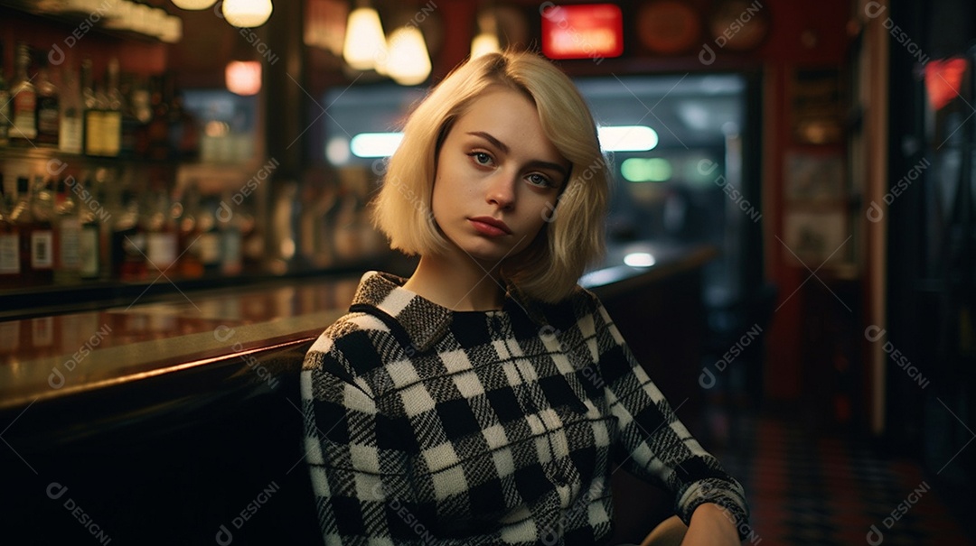 Linda jovem loira atraente