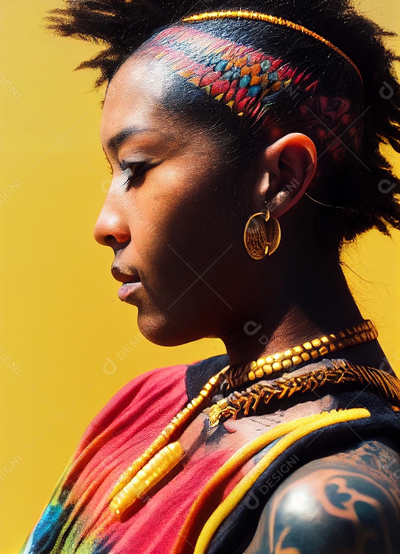 Mulher negra com pinturas