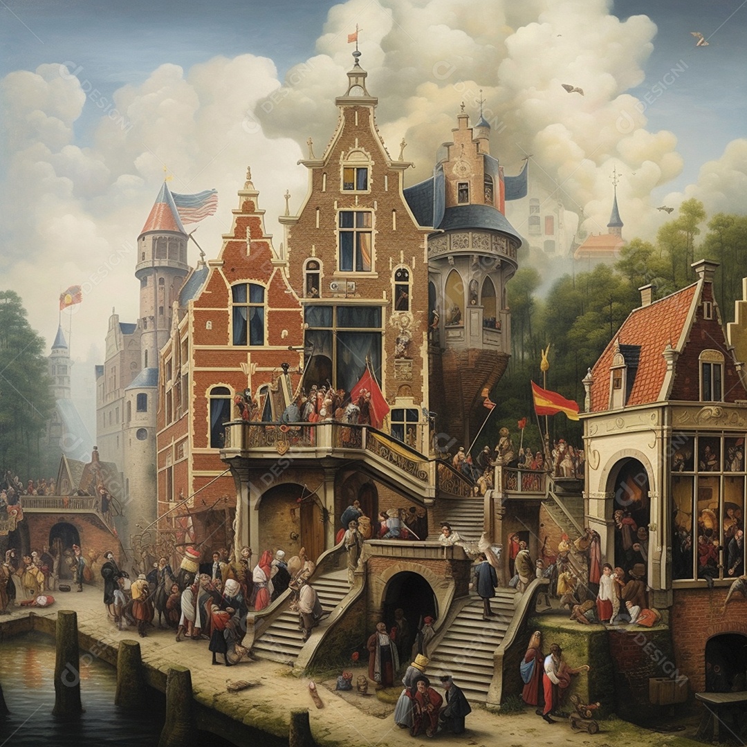 Povoado de cidade rustica da Bélgica